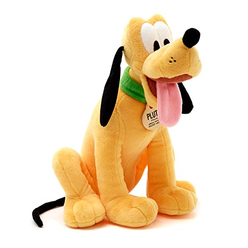 Disney Store Official Petite Peluche Pluto, 25 cm, Personnage Iconique avec Expression caractéristique et Collier avec Inscription, Convient à Tous Les âges