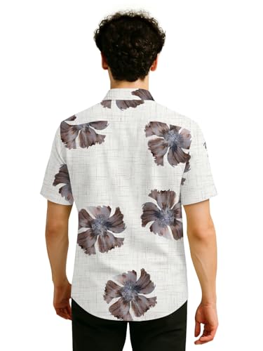 Image of BULLMER Trendy Regular Fit Cotton Blend Printed Casual Half Sleeve Shirt for Men | Stylish Mens Casual Shirts | Shirts for Men