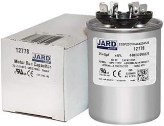 25 + 5 x 370 or 440 VAC Round Dual Run Capacitor by Jard # 12778