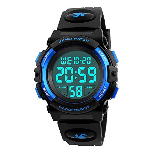 Outdoor Toys for Kids Age 5-16 Boys, SYOKZEY Watches for Kids Boys 8-12 Waterproof Sport Watches Boys Birthday Gifts Xmas Present 8-10 Year Old Boys Wrist Watches Ages 7-10 Stocking Fillers Blue