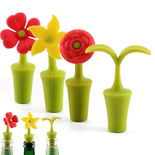 Weinverschluss Weinstopper Silikon, Cartoon Silikon Weinflaschenverschluss Auslaufsicher Einfach zu Säubern für die Konservierung von Bier Champagner Getränke Alkohol liefert 6 Stück