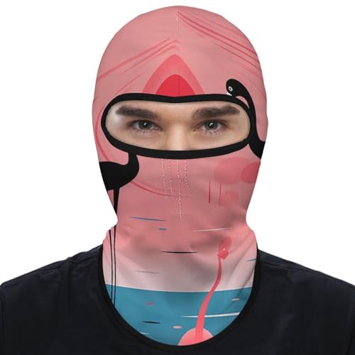 Stripes and Flamingos Balaclava Mascara Facial para Hombre y Mujer Protección Solar Transpirable Cubierta Completa para Senderismo, Ciclismo, Running y Conducción miniatura 1