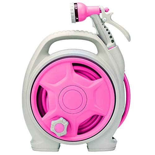 Mini Portable Garden Hose with High Pressure Spray Gun Multi Function Watering Tool Ideal for Car Wash & Gardening Reel Handle Red Color