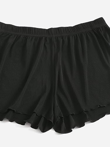 Image of Floerns Women's Plus Size Solid Pajama Shorts 2 Pack Soft Lounge Sleep Shorts