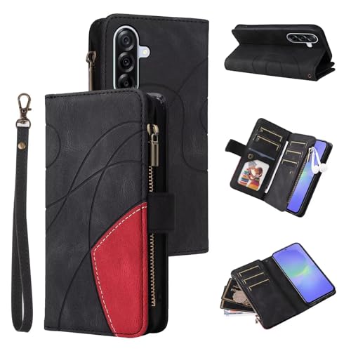 Coque pour Samsung Galaxy A26 housse portefeuille cuir PU avec pochette et porte-carte noir