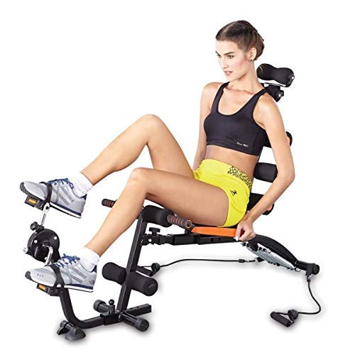 Meneflix Six Pack Abs Exerciser Machine Training Weight Loss Evolutionary Abdominal Machine Portable Oblique Exercises Pro Abs Exercise Workout Equipment for Home Gym Fitness, Six Pack With Cycle, (Black)