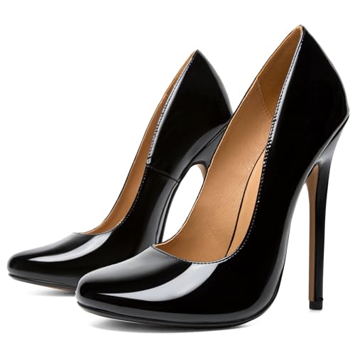 Unisex Men's Women's Round Toe High Heels Stiletto Pumps Dress Party Shoes2