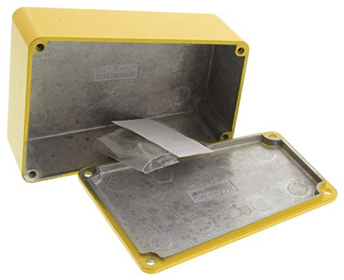 1590TRPBYL - Metal Enclosure, Diecast, Stomp Box, Trapezoidal, Small, Diecast Aluminium, 39.2 mm, 79 mm, 112 mm (Pack of 2) (1590TRPBYL)