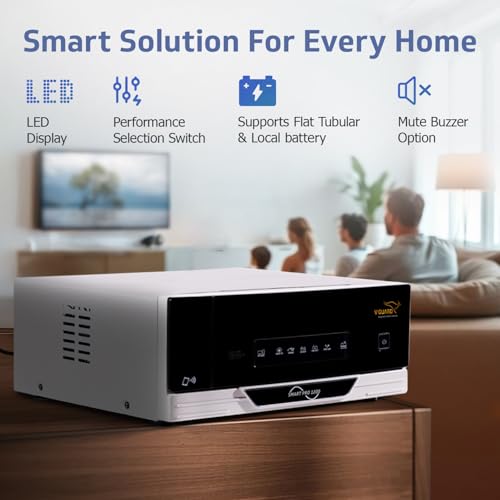 Image of V - Guard Smart Inverter & Battery Combo (Smart Pro 1200 Digital Sine Inverter with VT 200 (200Ah Tall Tubular Battery)) for Home, Office & Shops