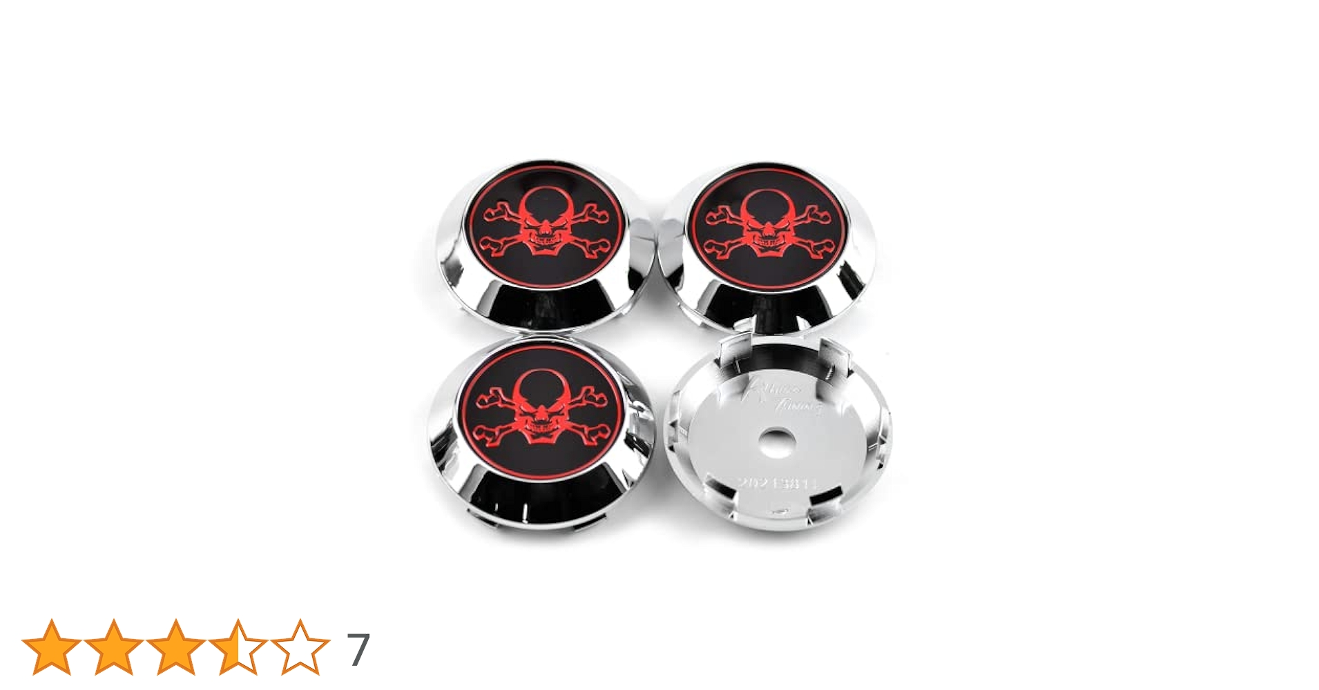GTOWNWORKS Set of 4 Skull Punisher Wheel Center Hub Caps