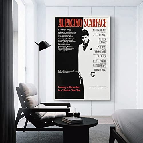 Tongyang 1983 Scarface Movie Poster For Bedroom Aesthetic Wall Decor Canvas Wall Art Gift 12X18Inch(30X45Cm) #TOP2