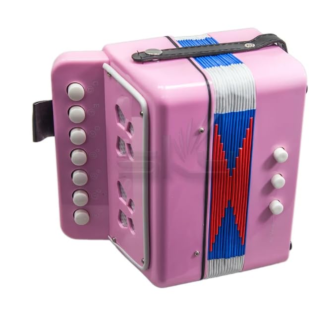 SKY Accordion Light Pink 7 Button plus 2 Bass Music Instrument Easy to Play *GREAT GIFT*