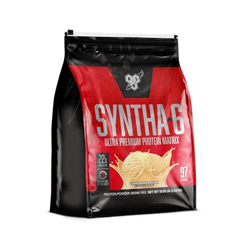 Image of BSN SYNTHA-6 Whey Protein Powder, Micellar Casein, Milk Protein Isolate Powder, Vanilla Ice Cream, 97 Servings (Package May Vary)