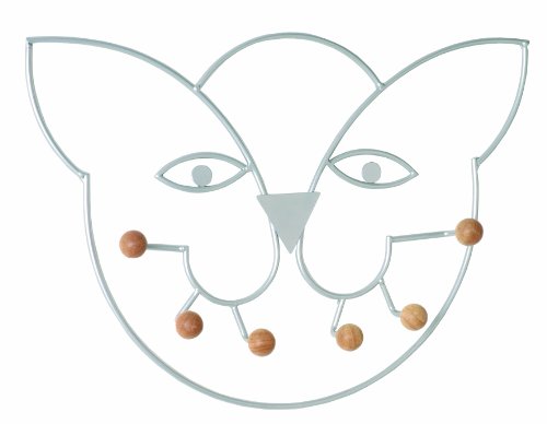 Haku Möbel Appendiabiti Da Parete, Legno Massello, Alluminio, L 48 X P 6,5 X A 34 Cm