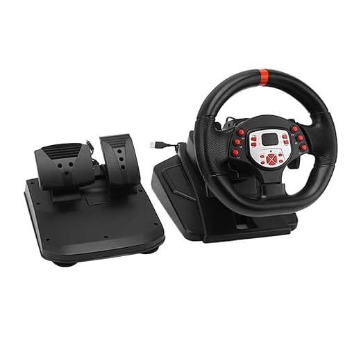 Volante de Corrida, Simulador de Corrida 5 Em 1 Força Motriz Volante de Corrida Vibração Volante para PC Com Pedal Shifter de Remo de 180 Graus para PC