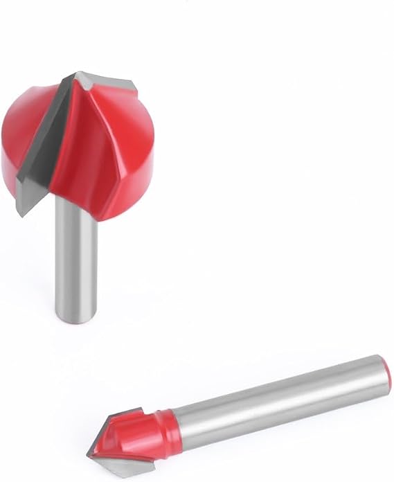 4Pcs 90V Type Slotting Cutter 1/4 Shank Carving Grooving Tools Router Bit Set