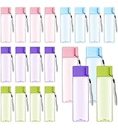20 Pcs Plastic Water Bottle Bulk, 17 oz Sports Water Bottles Rectangle Reusable Large Water Bottl...