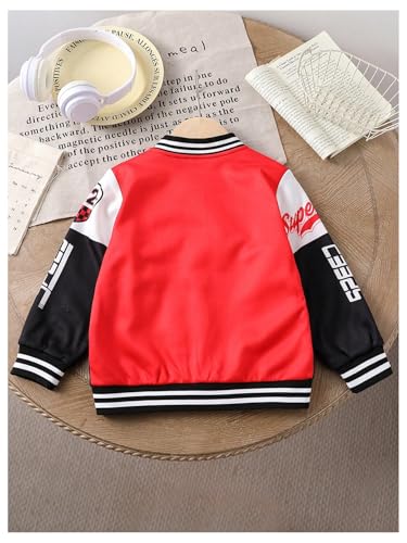 SOLY HUX Toddler Boy's Varsity Jacket Letter Graphic Color Block Long Sleeve Motorcycle Jacket Outerwear2