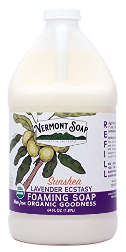 Vermont Soap SunShea Organic Foaming Hand Soap, Certified Organic Soap (Lavender Ecstasy Combo)