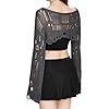 FWSAM Women Fairy Grunge Boat Neck Crochet Knit Cr... #2