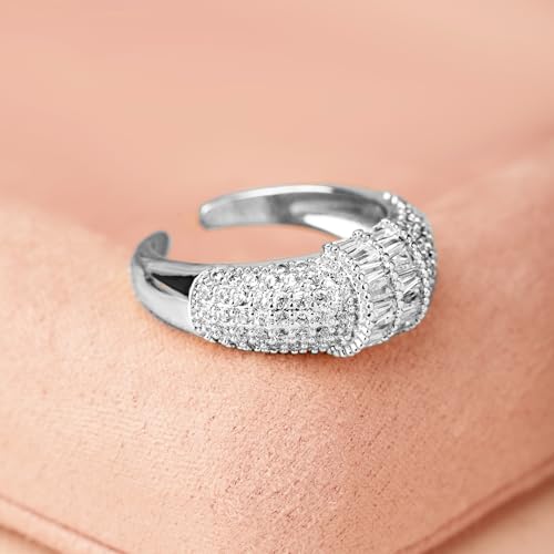 Image of Rubans Ring American Diamond Zirconia Trendy Jewellery Gift for Women & Girls