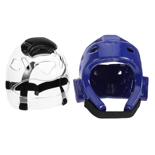 Casque de Taekwondo avec Protection Faciale Healvian Bleu S pour Compétition