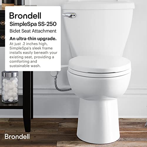 Brondell Bidet – Thinline Dual Nozzle Simplespa Ss-250 Fresh Water Spray Non-Electric Bidet Toilet Attachment In White With Safecore Internal Valve And Nozzle Guard #TOP1