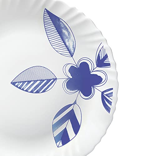 Image of Larah by BOROSIL Morning Glory 6 Pcs Opalware Plate Set (Dia - 10 inch), White