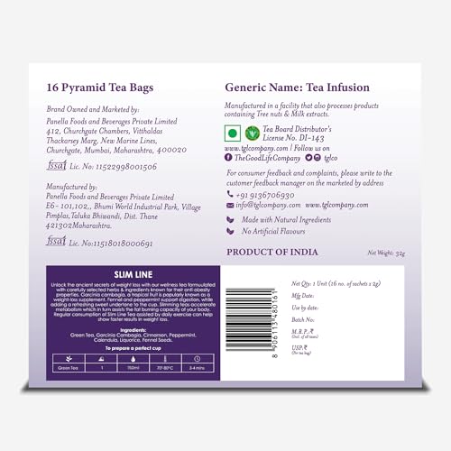 Image of TGL Co.Slim Line Green Tea Infusion (16 Tea Bags)|Rich in Anti Oxidant | Refreshing | No Artificial flavor | Improve Digestion