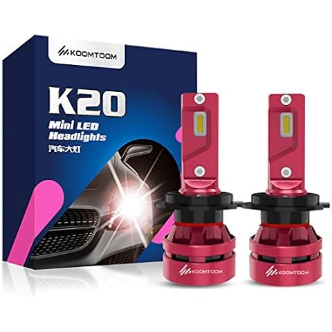 KOOMTOOM H7 LED Headlight Bulbs, 64W 12000 Lumens Super Bright LED Headlights Conversion Kit 6500K Cool White IP65 Waterproof, Pack of 2 Cover