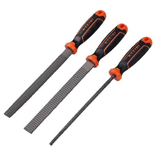 KSEIBI 311695 High Carbon Rasp File Set W Rubber Soft Handle Quality 3Pcs Wood file set 8 Inch