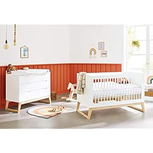 PINOLINO Juego de muebles para habitación de bebé, diseño escandinavo, color blanco