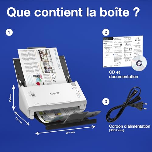 Scanner Epson DS-410 contre le bourrage papier pour numérisation recto-verso - 3