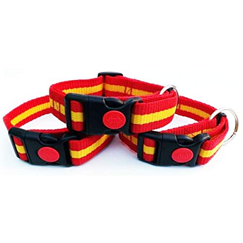 Collar para Perros Nylon España Regulable con Cierre 2,5cm de Ancho - Longitud - 35-50cm