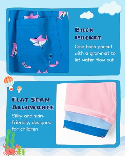 Image of SURF CUZ Boys Swim Trunks with Boxer Brief Liner Toddler Boy Stretch Swimsuit Shorts Quick Dry Swimming Trunks Bathing Suit