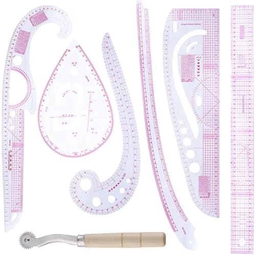 Catálogo de Costura los 5 más buscados. 38 Regla Métrica Francesa con Mayor Tamaño 55cm 7 Estilos de Regla de Costura con Forma Métrica Juego de Regla de Medición de Ropa Prendas de Bricolaje para Diseñadores...