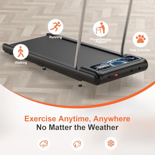 HCOIW Walking Treadmill Pad with Incline - Portable Under Desk Treadmill, Walking Mat Pad with Handle Bar, 2.5HP Low Noise, 2 in 1 Treadmills for Home Office, Remote Control with LED Screen 270LBS - Image 6