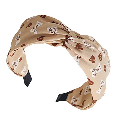 3Pcs Women Wide Headbands Non Slip Fabric Hairbands Elastic Twist Headband Wide Bow Knot Headwrap Alice Hair Bands for Women Uk (BearA) - Image 4