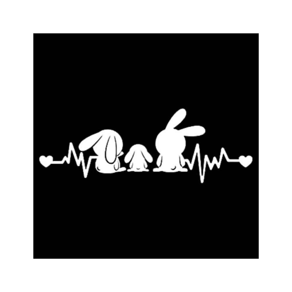 Rabbit Waterproof Car Window Decal for Car Truck Laptop Skateboard Motorcycle(White,15CM)