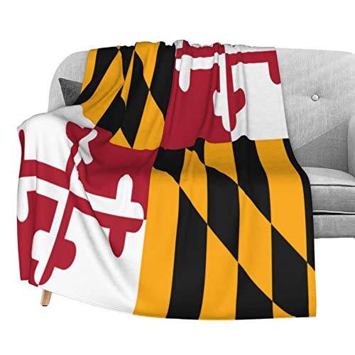Dujiea Maryland Flag Flannel Fleece Throw Blanket 50