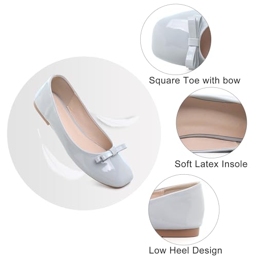 Image of Dear Time Women's Casual Foldable Ballet Flats Square Toe Ballerina Flats Shoes Comfortable