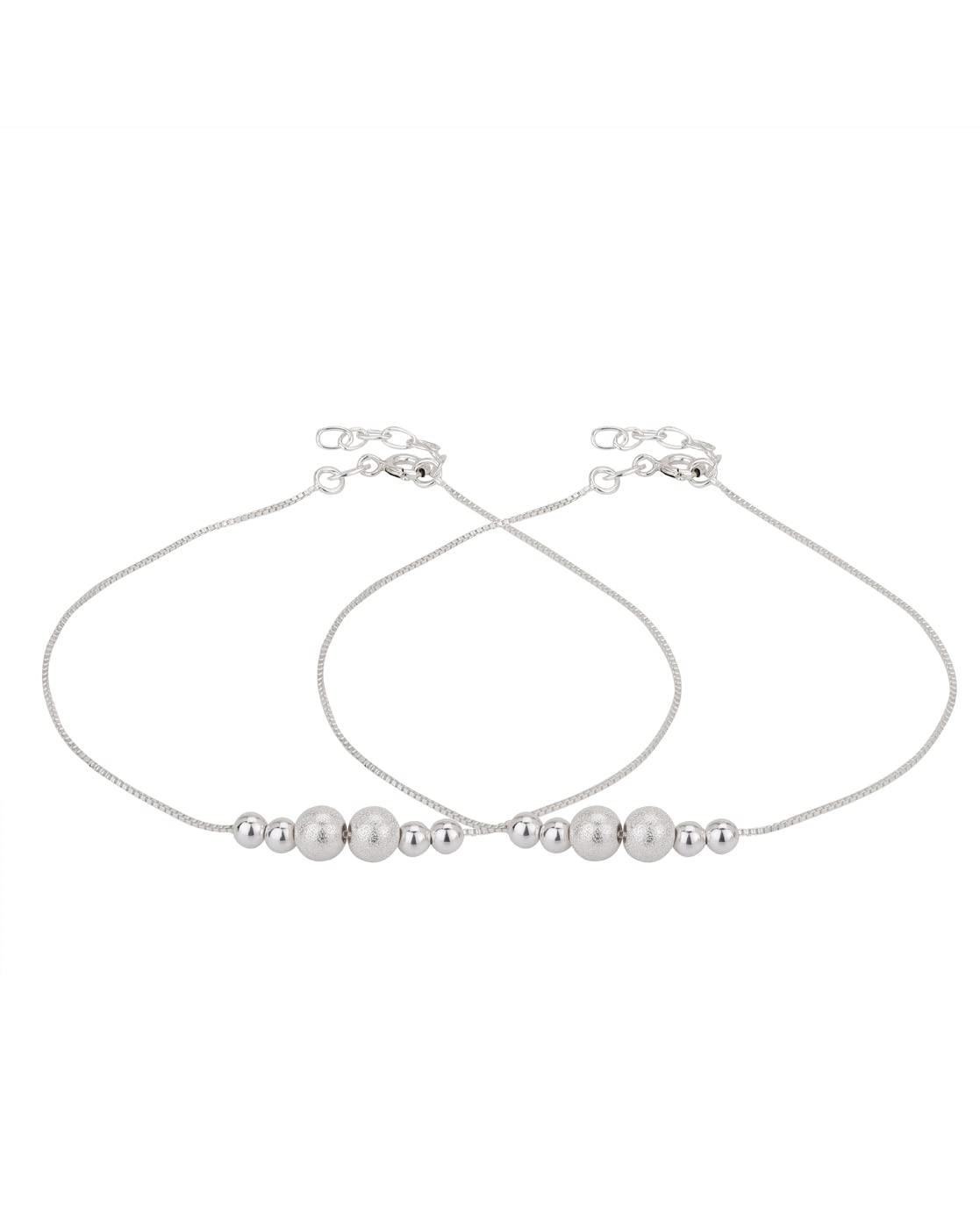 Womens Set of 2 925 Sterling Silver Anklets-image-47