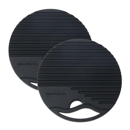 キョドド屋 コースター 和風 2枚セット シリコン製 丸型 直径10cm 冷たい飲み物 耐熱260度 滑り止め ブラック