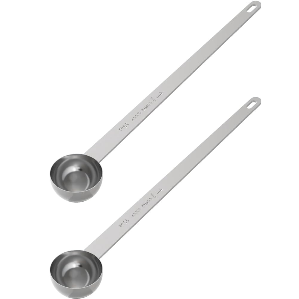 CTRLZS 2PCS 2 Tablespoon Coffee Scoop,9.5inch Long Handle Measuring Spoon,Two Tbsp (15 Ml) Coffee Scooper,Stainless Steel Scoop