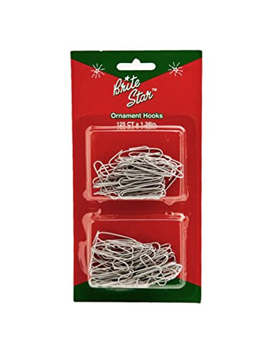 Brite Star 125ct Silver Metal Christmas Ornament Hooks - 1-3/8"