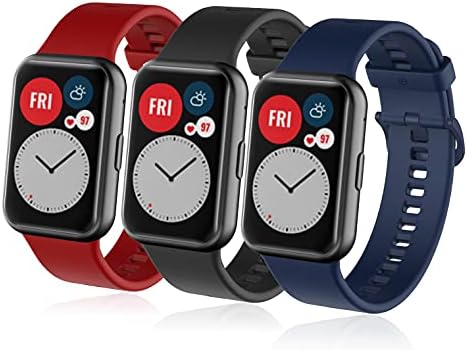 Cinturino compatibile con Huawei Smart Watch Fit, cinturino in silicone di  ricambio per uomo e donna (3 pezzi - nero / blu / rosso) : Amazon.it:  Elettronica