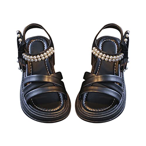 Girls' Sandals Summer Children's Soft Sole Shoes Pearl Decoration Fashion Girls' Bow Princess Sandals Size 5 Toddler Shoes - Main Image