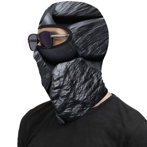 Balaclava Pasamontañas para Hombre y Mujer en Negro con Estampado Piedra, Mascara Termica para Rostro, Protección para Clima Frío miniatura 4