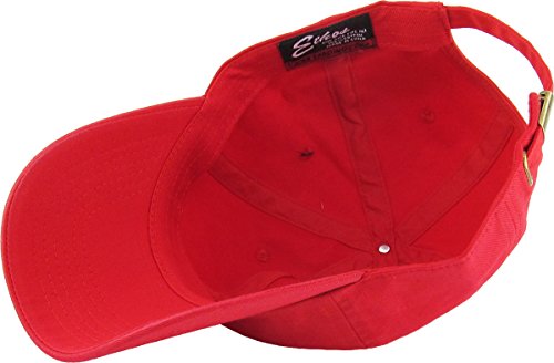 Kb-Low Red Classic Cotton Dad Hat Adjustable Plain Cap. Polo Style Low Profile (Unstructured) (Classic) Red Adjustable #TOP5