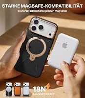 TORRAS Ostand Q3 VegSkin für iPhone 17 Pro Hülle (Nachhaltig Silikonleder) (360° Magnetischer Unsichtbarer Ständer) Premium Haptik Langlebig Hülle iPhone 17 Pro Case Edle Lederstruktur Schwarz – Ansicht 5